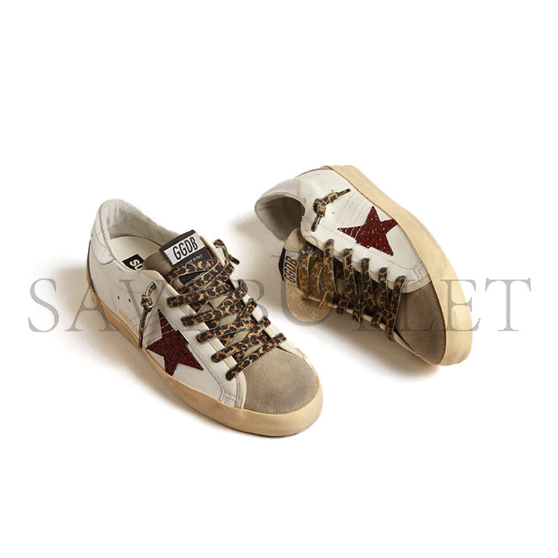 GOLDEN GOOSE BURGUNDY GLITTER STAR AND SILVER HEEL TAB GWF00102 GOLDEN GOOSE BURGUNDY GLITTER STAR AND SILVER HEEL TAB GWF00102